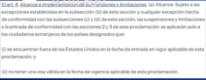 Aunque la portavoz del Departamento de Estado en español, en entrevista con Carla Angola, dice que todos los venezolanos que tienen visa de turista se verán afectados y no podrán entrar a EEUU a partir del 9 de junio.
.
Hay que esperar la confirmación del Departamento de