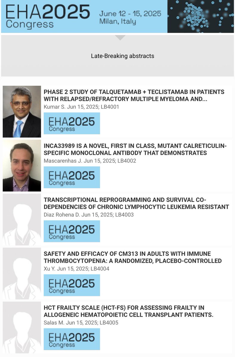¡¡Kudos to <a href="/QueraltSalas/">Queralt Salas</a> <a href="/hematoclinicbcn/">Hematologia Hospital Clínic Barcelona</a> <a href="/hospitalclinic/">Hospital Clínic</a> for the LBA at #EHA2025!! Looking forward to learning more about your collaborative work on “HCT FRAILTY SCALE (HCT-FS) FOR ASSESSING #FRAILTY IN ALLOGENEIC HSCT PATIENTS”!! <a href="/sehh_es/">@sehh_es</a> <a href="/GETH_info/">GETH</a> #geriheme #hematology