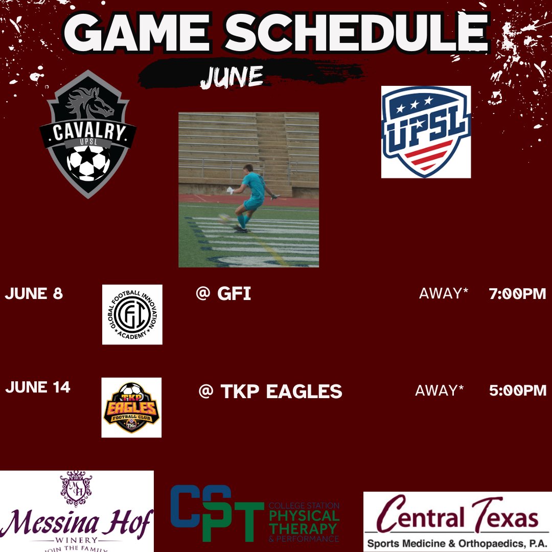 The last 2 matches of the Cavalry UPSL season are away! Let's wish them the best of luck 🥅⚽️‼️💯
#cavalryproud #cavalryyouth #cavalrysoccer #cavalryyouthsoccer #cavalrystrong #soccerclub #soccerfamily #soccer #soccermom #bcstx #collegestation #bcs