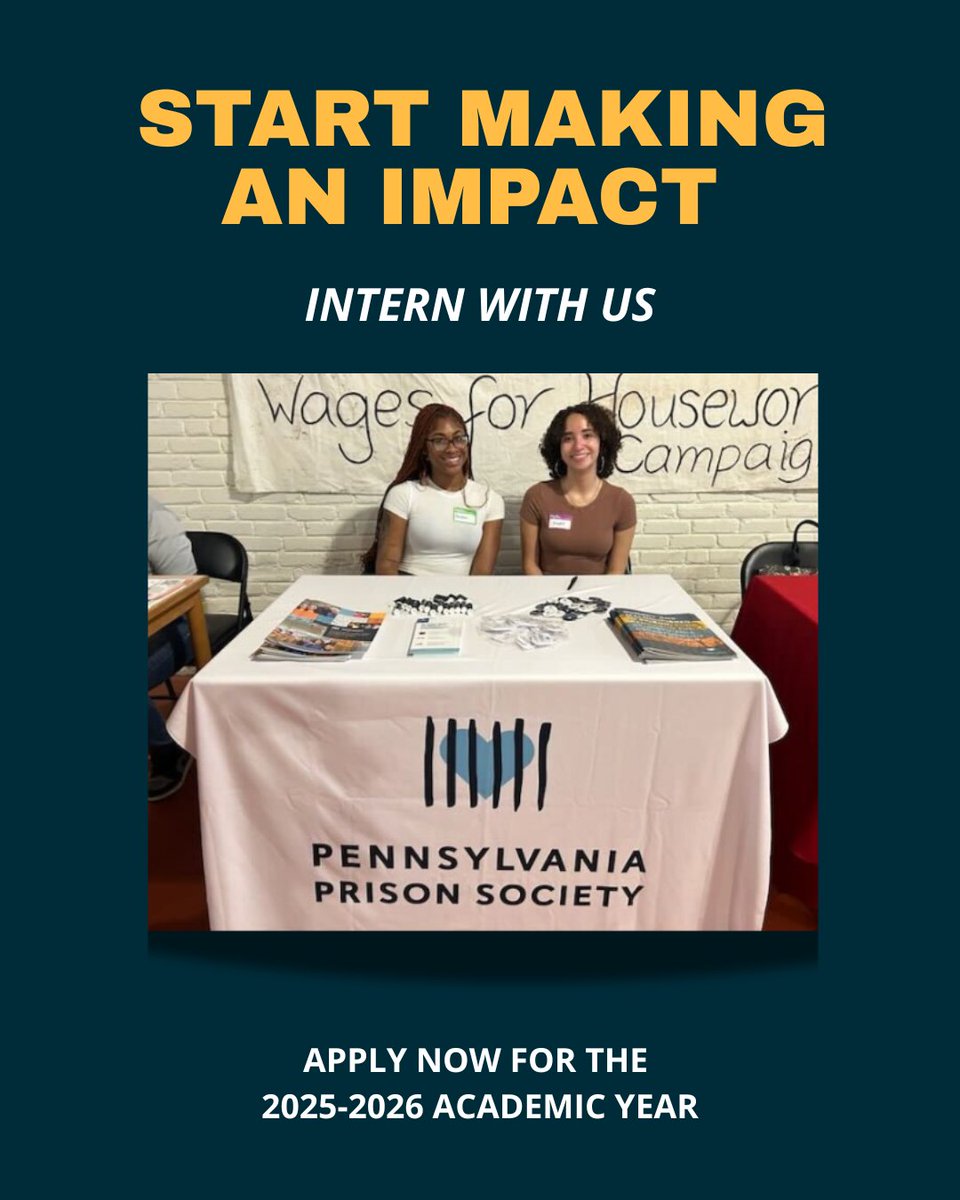 Join the Pennsylvania Prison Society as an intern! Gain hands-on experience in criminal justice advocacy &amp; support for incarcerated people and their families.
Learn more and apply today for the 2025-2026 academic year ➡️ bit.ly/4hISFA7