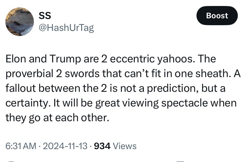 The breakup is complete. Much quicker than I had anticipated. But here is what I had predicted back in Nov 2024 👇