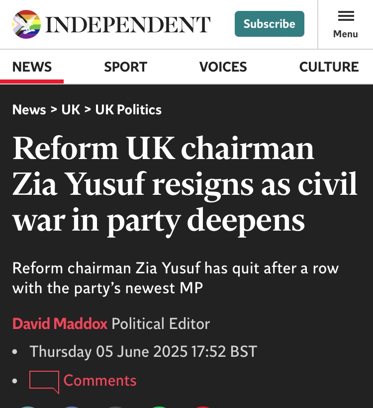 It’s getting so embarrassing I imagine all Reform MPs will want to cover their faces now.