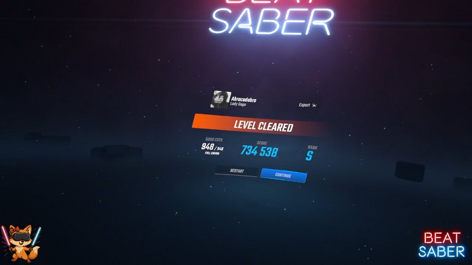 TheOrangeFox96's tweet image. Not just back but... back with a 🪄✨BANG!✨ @BeatSaber new shock drop! @ladygaga Abracadabra! FULL COMBO FOXXII IS ON IT! 3rd attempt... #beatsaber #ladygaga #metaquestgaming @MetaQuestGaming @MetaQuestVR #fullcombo #expert