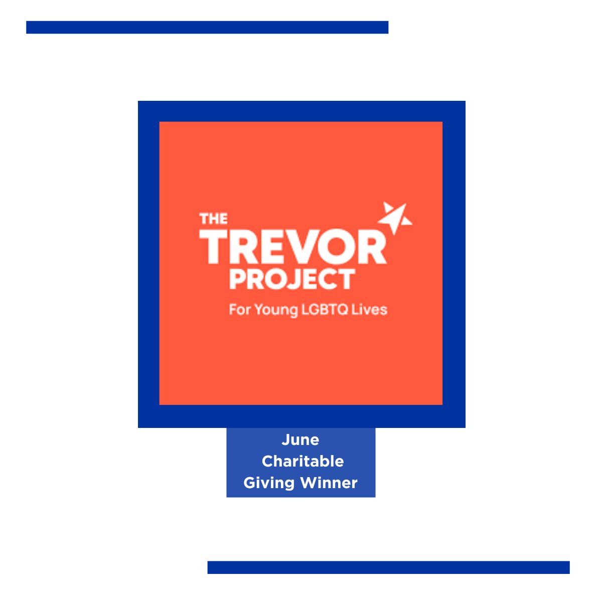 We are excited to announce June Charitable Giving Winner, The Trevor Project, a #nonprofit organization that provides crisis intervention and suicide prevention services for LGBTQ youth.

Learn more about their work here: bit.ly/3zidJbx

#TheTrevorProject #SafetyPartners
