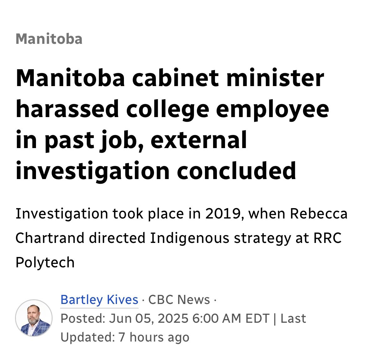 In his campaign platform Mark Carney told Canadians, "...We care for each other. But our kindness should not be mistaken for weakness. We stand up to bullies...". 

Yet Mark Carney included in his cabinet an MP who has been accused of harassing and bullying her former employees.