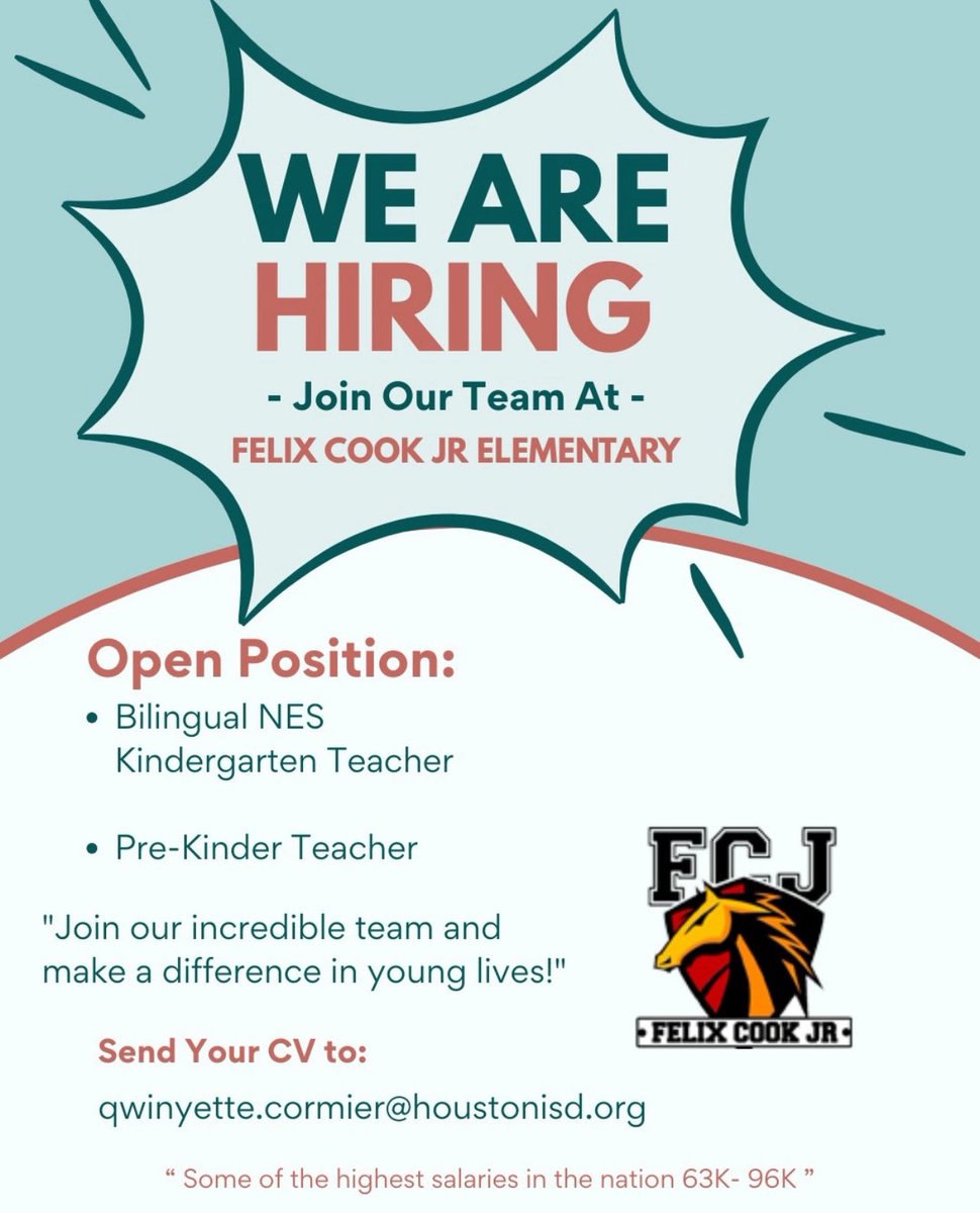 We are hiring!!! #StallionPride #TeamHISD