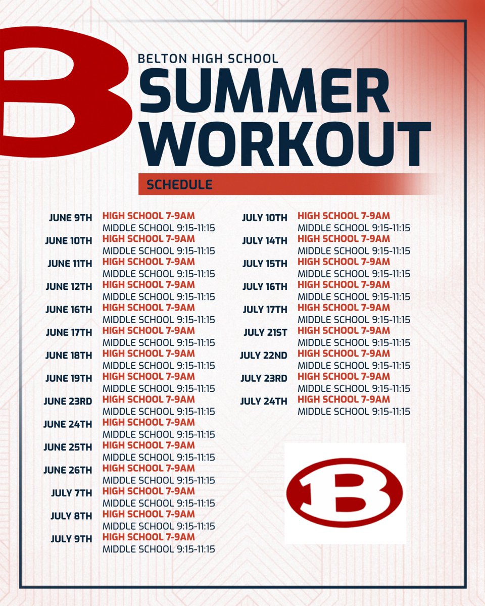Official Summer Workouts start Monday!