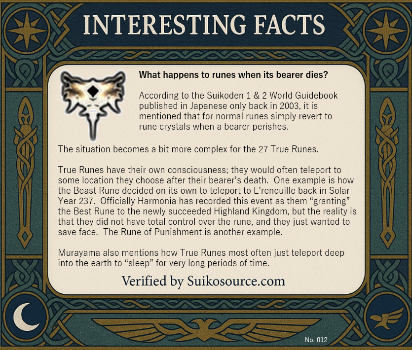 truesuikosource's tweet photo. Runes are literally the building blocks of the Suikoden World, and thus have some significant lore surrounding how it functions. 

@Konami  #suikoden https://t.co/cwIffRGtme