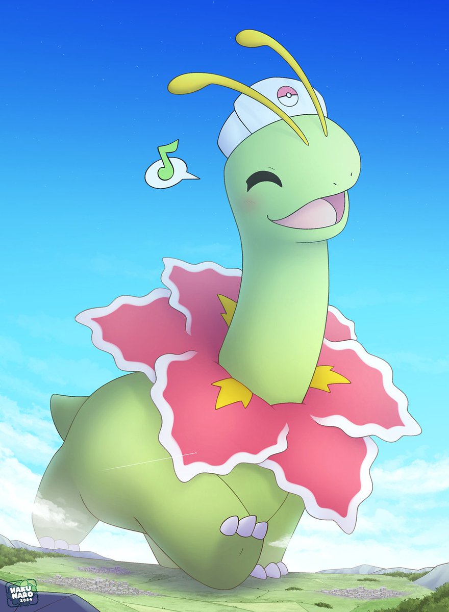Today is Dynamax Day, and as such I felt it was good to post the biggest and happiest Pokemon around, Mary the Maganium!

Art is by <a href="/Hakunaro/">Sky ✨</a>