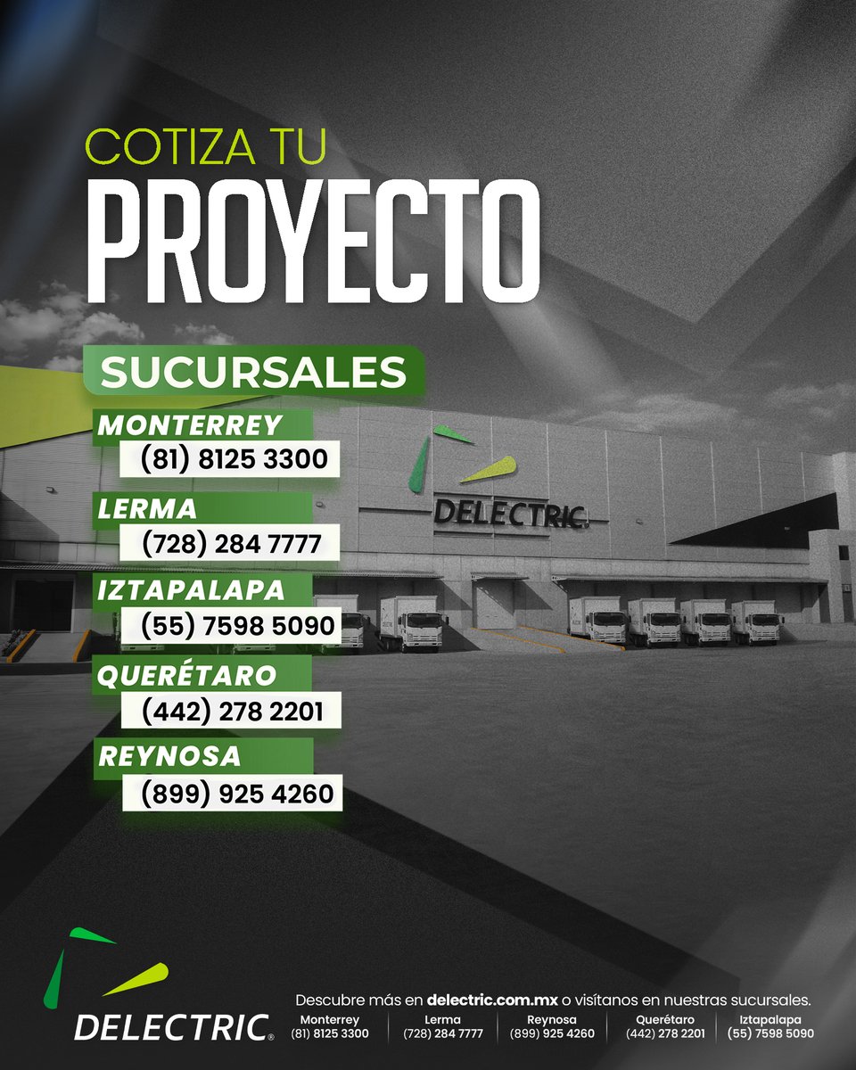 Delectric_mx's tweet photo. Estamos listos para ofrecerte las mejores soluciones personalizadas. Cotiza tu proyecto con nosotros y descubre cómo podemos hacerlo realidad. ⚙️✅
.
.
.
#SomosDelectric #Delectric #MaterialEléctrico #EnergíaEficiente #SolucionesAdaptables https://t.co/iHtWWre1fg