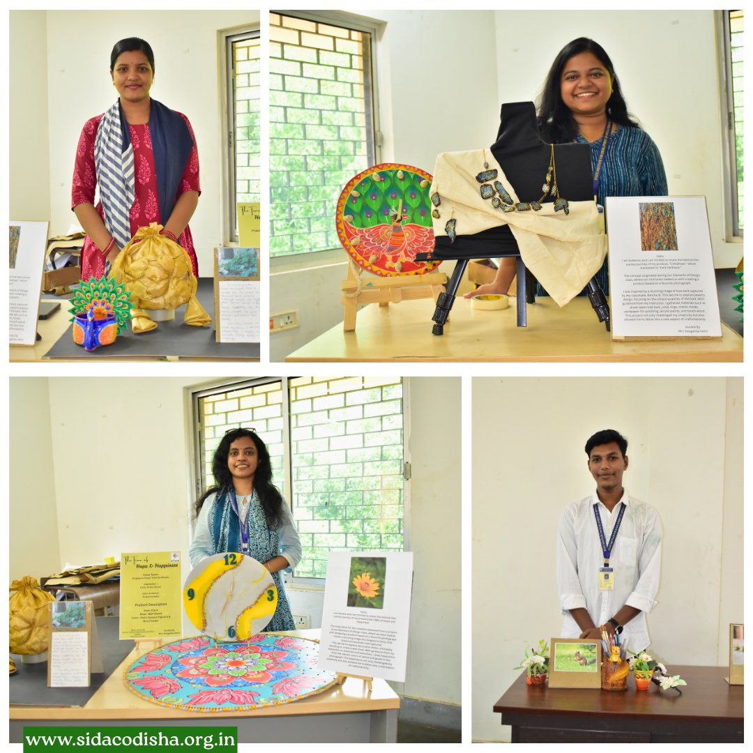 Sidac_Odisha's tweet image. Designs that speak!

A vibrant display by SIDAC&apos;s One-Year Craft Design Course students - Exploring the &quot;Elements of Design&quot; through uniquely crafted, theme-driven products.
#CraftDesign #SIDAC #ElementsOfDesign #StudentShowcase #HandcraftedCreativity #CreativeExpressions