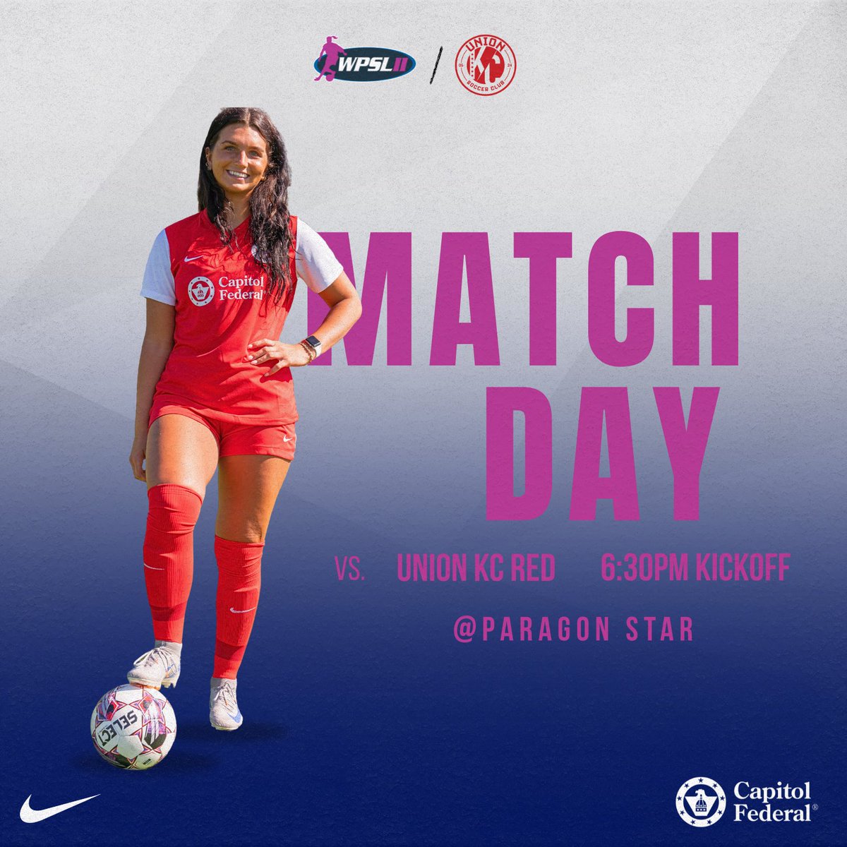 RED ♦️ vs. NAVY 🔷 Tonight at Paragon! Come
out and watch our teams face off in a 6:30PM kick off.