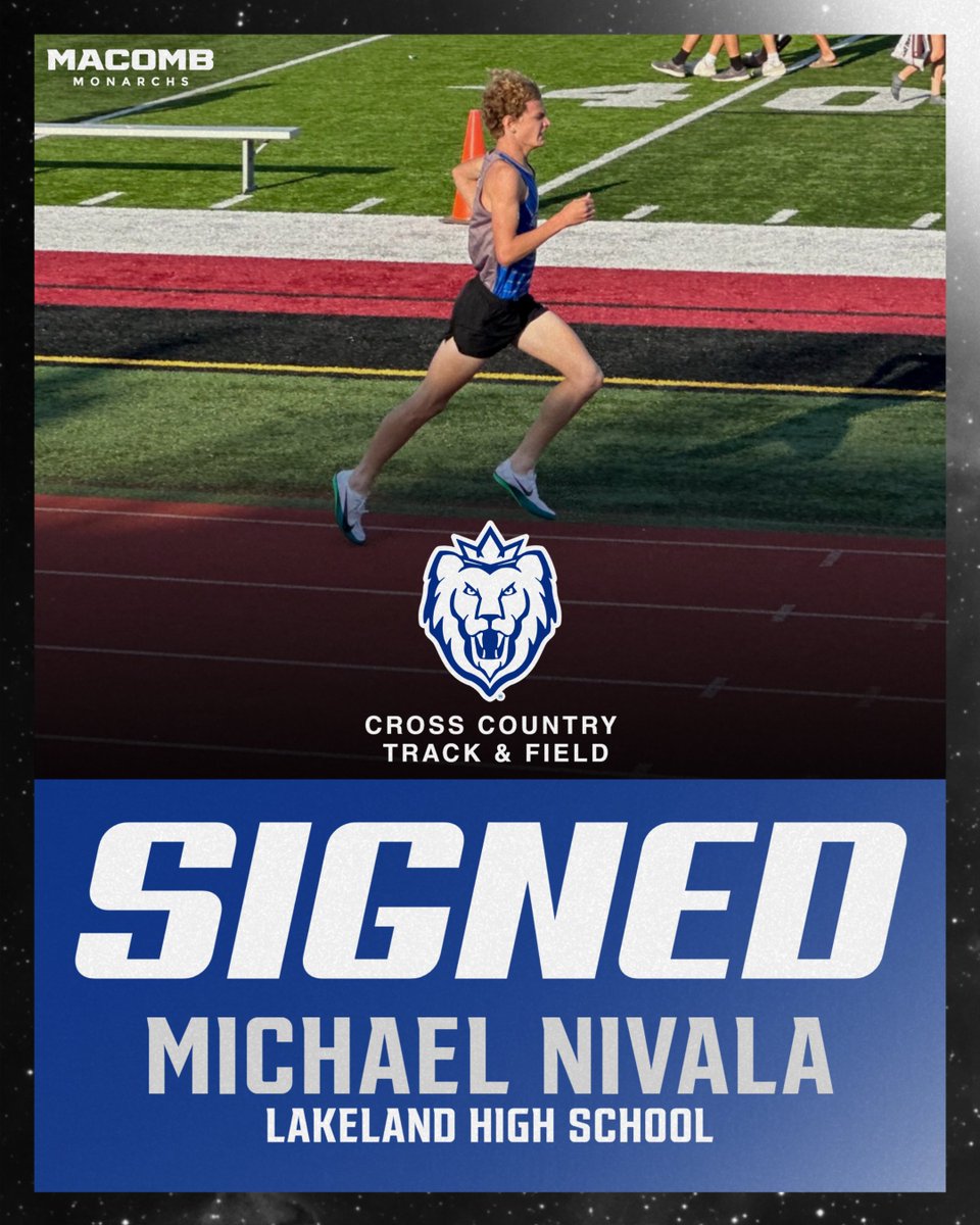 𝑺𝒊𝒈𝒏𝒆𝒅 🖊️🏃‍♂️

It's official! Michael Nivala, an all-conference, all-county and all-region performer for perennial power Lakeland High School, has signed with Macomb Cross Country and Track &amp; Field!