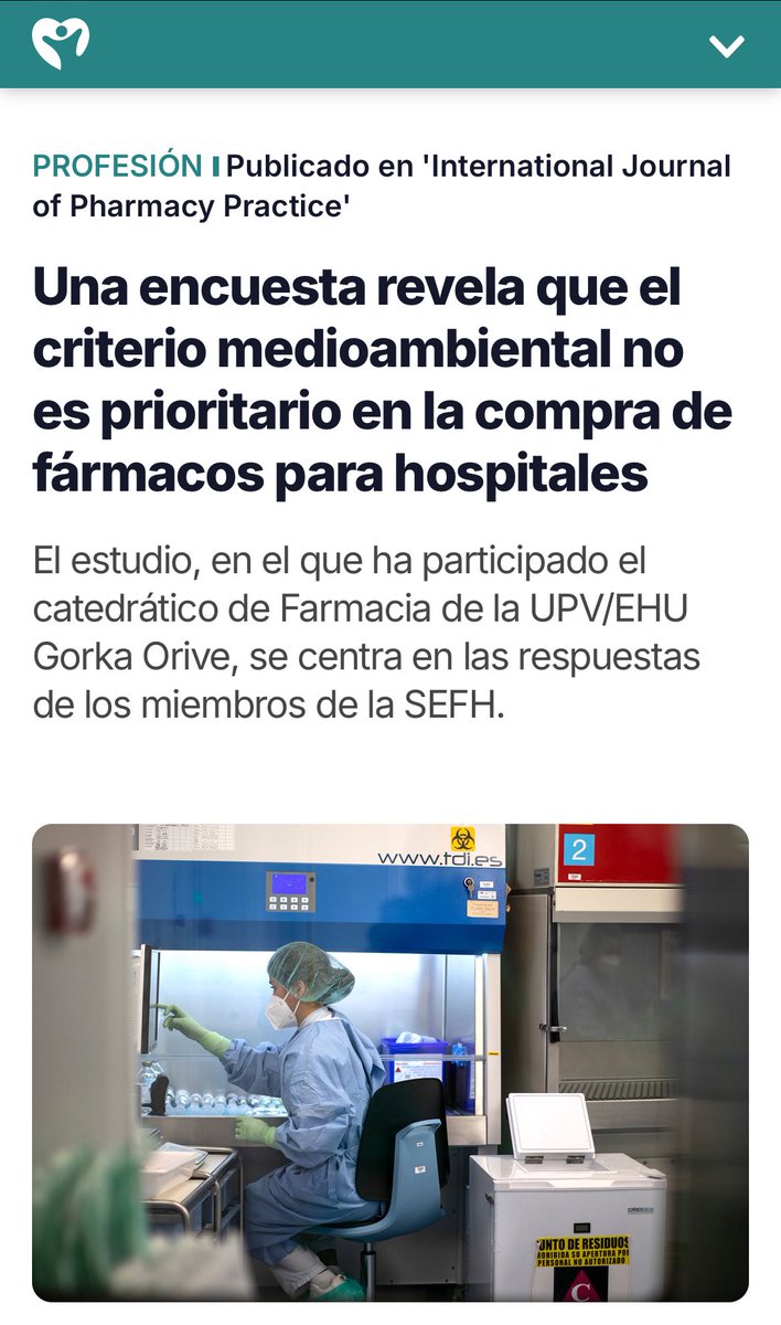 Una encuesta revela que el criterio medioambiental no es prioritario en la compra de fármacos para hospitales
El estudio, en el que ha participado el catedrático de Farmacia de la UPV/EHU Gorka Orive, se centra en las respuestas de los miembros de la SEFH. <a href="/ulertxundi/">Unax Lertxundi</a>