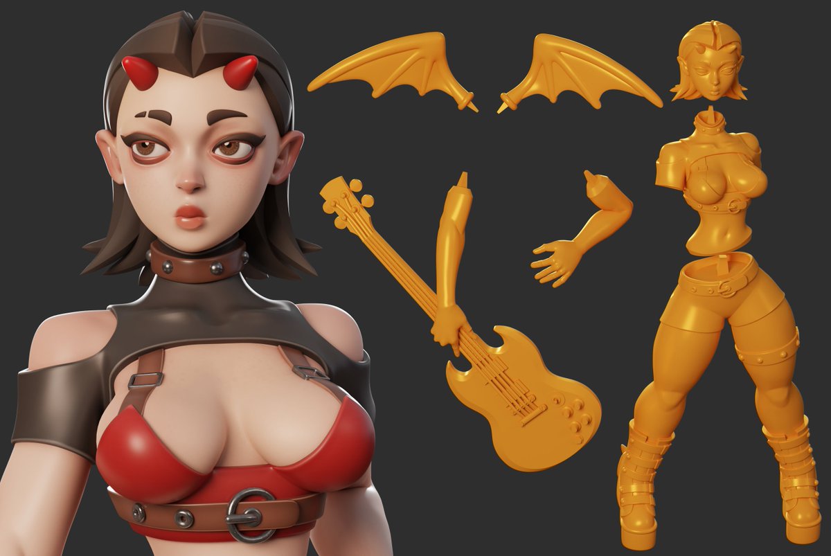 Cicada_Ide's tweet photo. Devil
 Personal work for 3d printing 
#Blender #3DCG #Art #3DCG https://t.co/Rw5jki6DHD