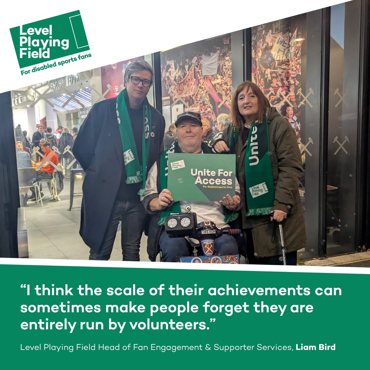 lpftweets's tweet image. 🙌 On #VolunteersWeek, Level Playing Field has taken the opportunity to praise the efforts of disabled supporters’ associations (DSAs), over the past season!

More than 60 DSAs across England &amp;amp; Wales are run entirely by volunteers.

Read➡️levelplayingfield.org.uk/news-item/disa…