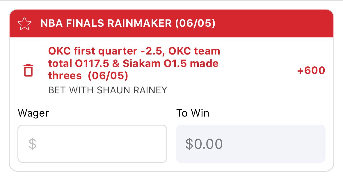 Shaun Rainey (@shaunrainey) on Twitter photo NBA Finals kick off tonight so you know I had to get a Rainmaker boost up on <a href="/SportsBetMT/">Sports Bet Montana</a> NBA Finals kick off tonight so you know I had to get a Rainmaker boost up on <a href="/SportsBetMT/">Sports Bet Montana</a>
