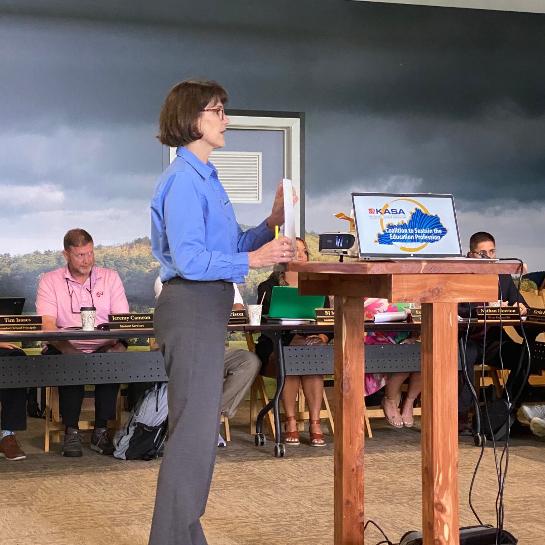 Coalition to Sustain the Education Profession co-chair Terrie Morgan provided an update on the Coalition’s Phase 3 work, highlighting the task force groups progress and priorities. #LoveKYPublicSchools