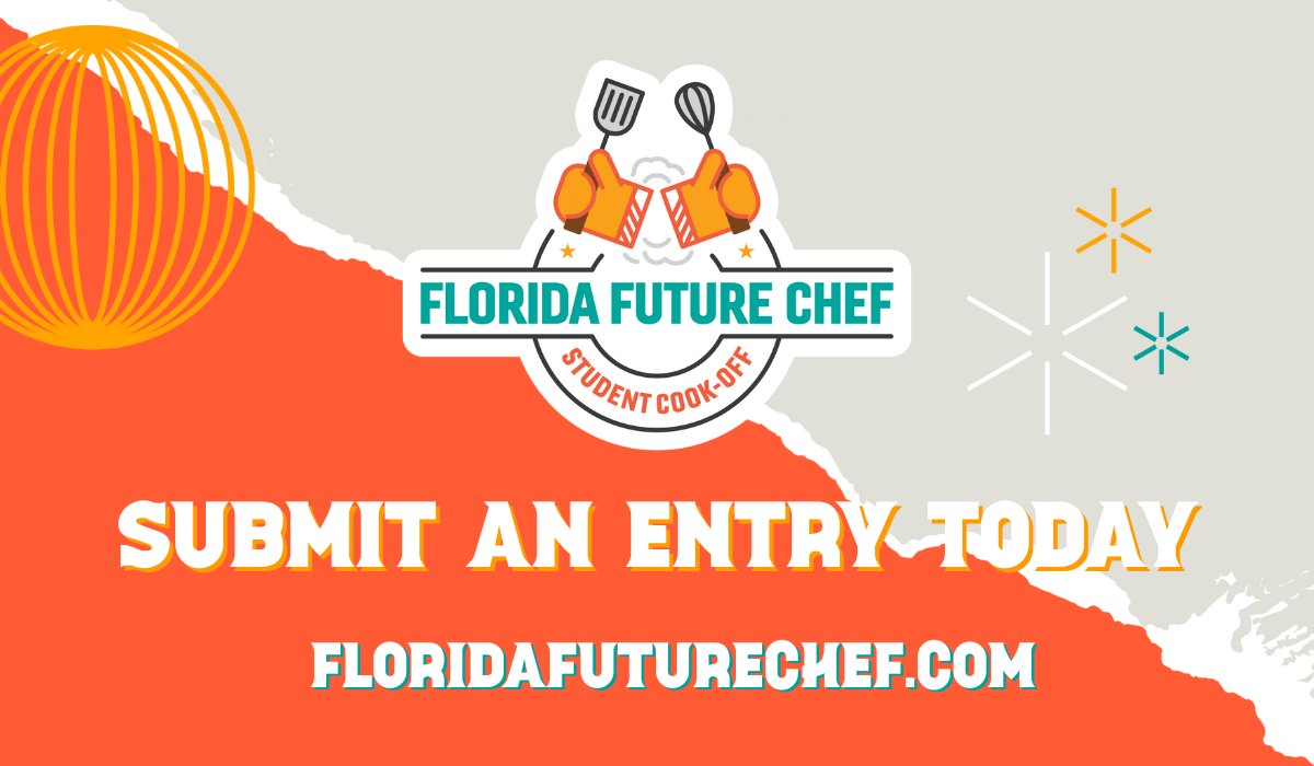 FDACS's tweet image. FDACS is now accepting entries for Florida Future Chef 2025, a statewide student cooking competition, inviting young chefs from across Florida to showcase their culinary skills using fresh, Florida commodities.
Read more: tinyurl.com/235ydrv2