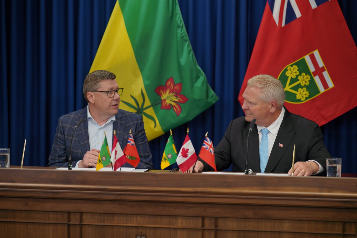 Earlier this week, I joined Ontario Premier Doug Ford in signing an agreement to remove trade barriers between Saskatchewan and Ontario.
 
This MOU is a significant step towards strengthening labour mobility, supporting direct-to-consumer alcohol sales, and helping to unlock