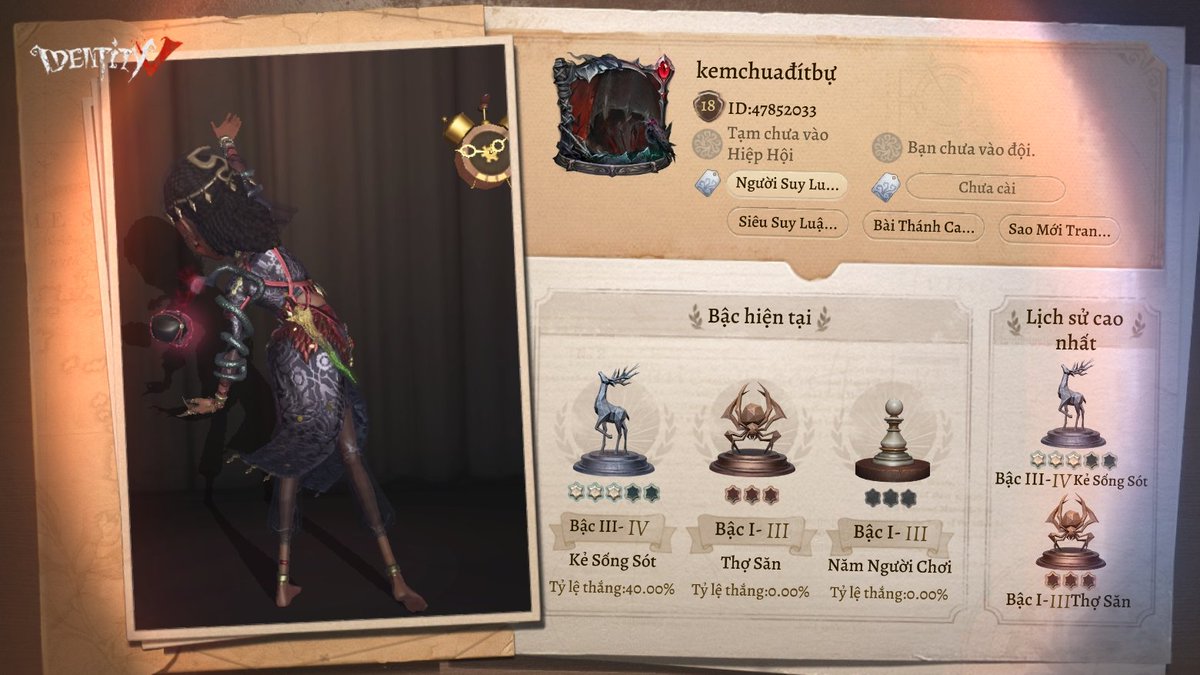 BAumamtom's tweet photo. Tôi đang chơi Identity V. Bạn nghĩ đó là game ư? https://t.co/BzJU7iz2Zy