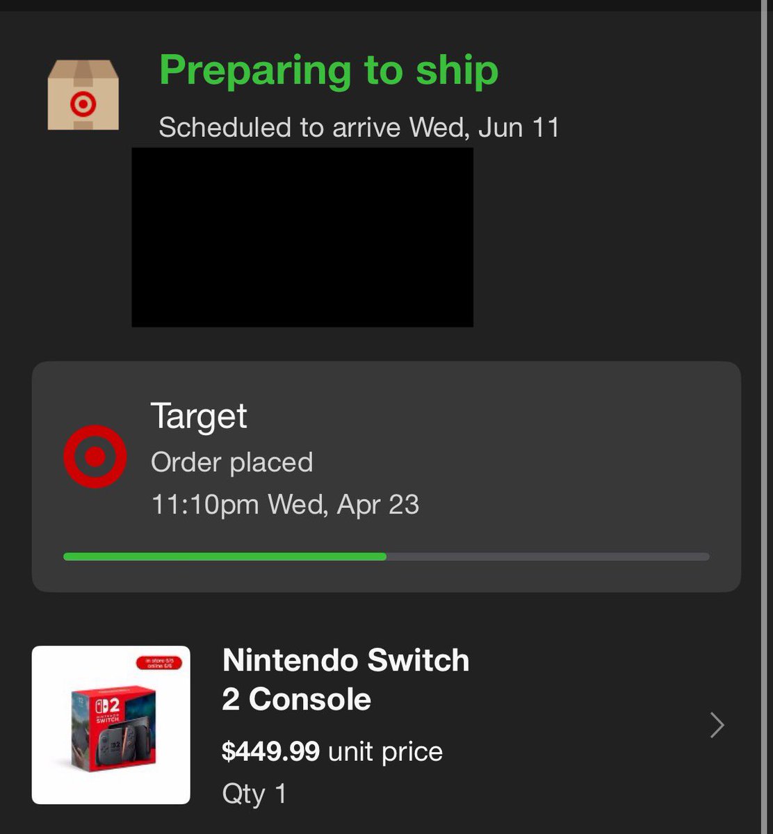 I ordered the Switch 2 from Target on pre order day,and if I cared for it I’d be SUPER pissed rn…