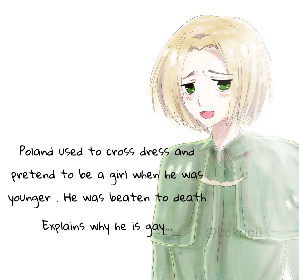 dangan4life's tweet photo. I really like the old hetalia tumblr memes I’ve been seeing going around so I wanted to recreate it. I’ll but a thread of some examples below 
#hetalia #poland #hetalian https://t.co/OMPpArQzyF