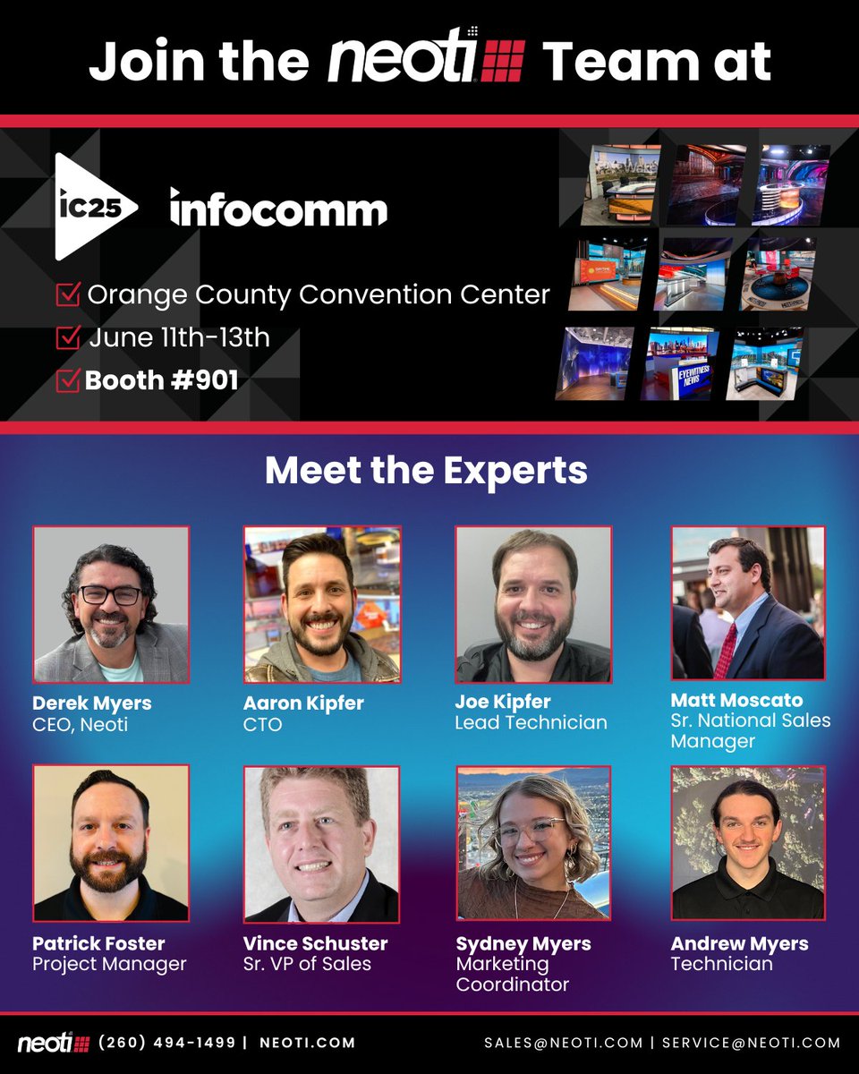 neotilive's tweet image. 🚨 Headed to InfoComm 2025? So are we.
⁠
Stop by and meet the minds behind the magic.

⁠📍 Booth #901
📅 June 11–13, 2025 | Orlando
⁠
#InfoComm2025 #Neoti #AVintegration #BroadcastTech #MissionCritical #dvLED #ProAV #TAACompliant #TrustedTechnology