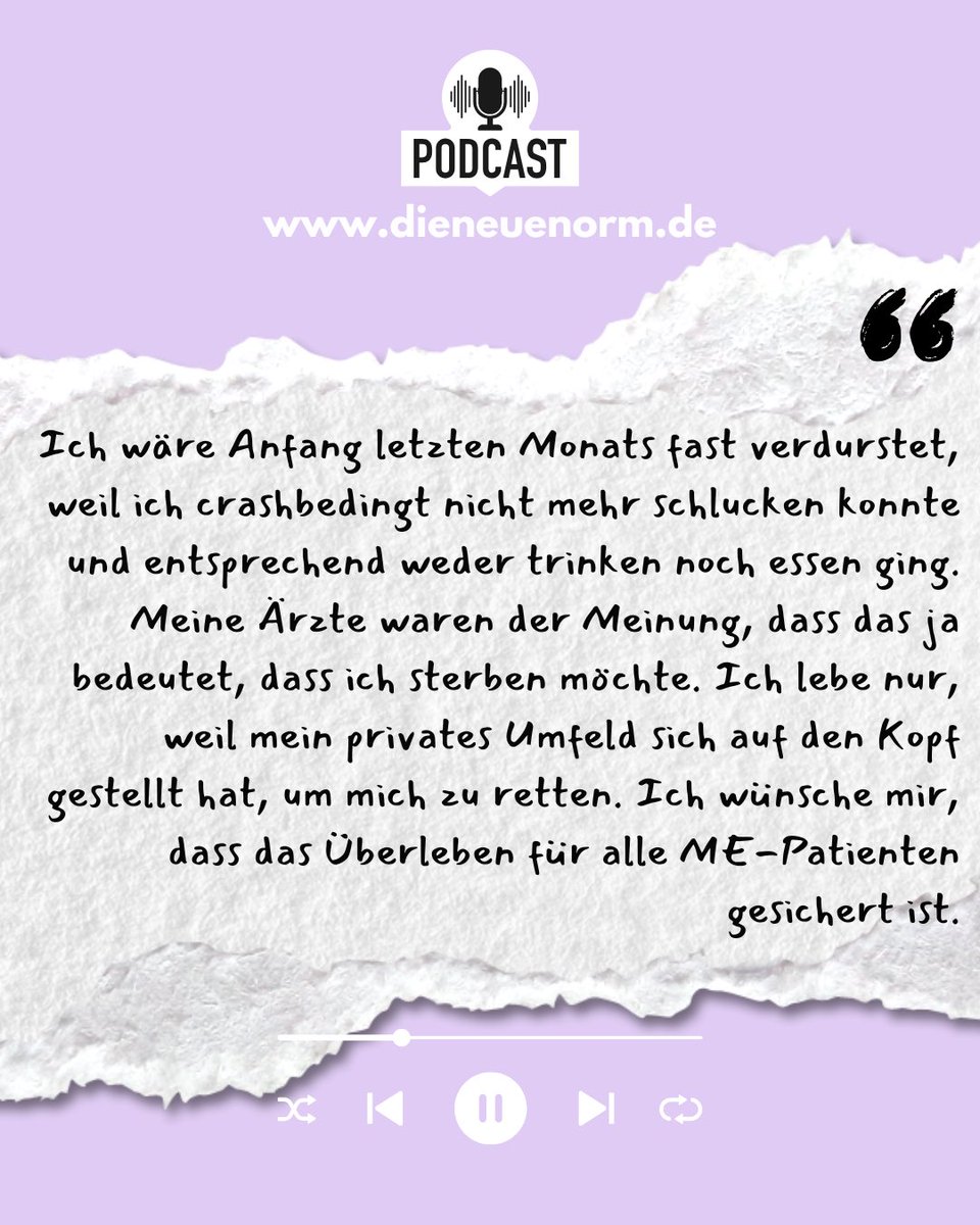 Über 20 Menschen mit schwerem ME/CFS haben uns ihre Stimmen geschickt. Was sie erzählen, lässt uns nicht los.

Neue Folge #DieNeueNorm – mit Alina Snowhite.
🎧 dieneuenorm.de
#MEcfs #invisibleillness #mecfsawareness