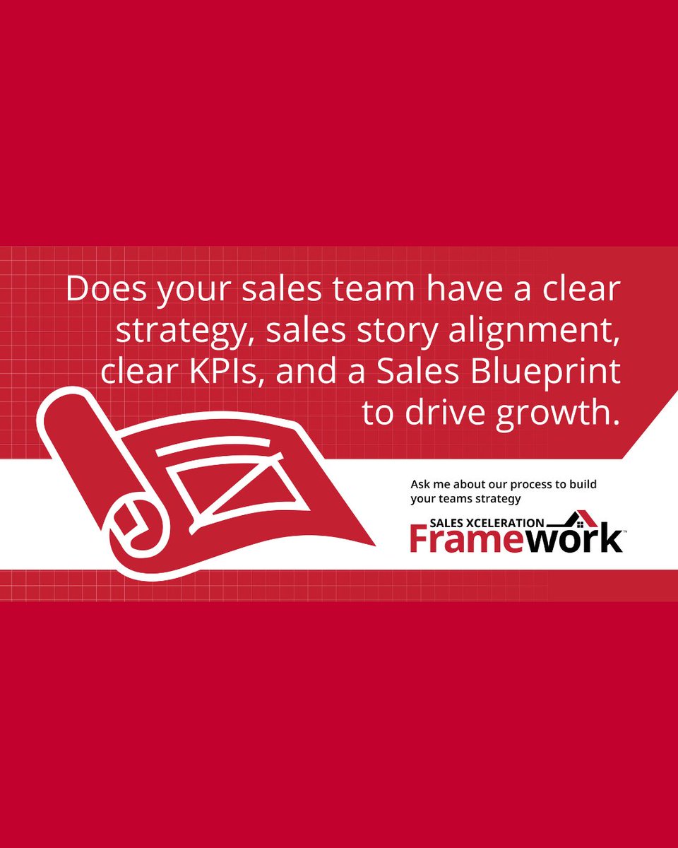 The key ingredients for sales success: a clear strategy, aligned sales story, measurable KPIs, and a custom Sales Blueprint. Our proven process elevates your team and accelerates growth. Ready for a winning strategy? Connect now! #salesXceleration #salesleadership #salesmanageme