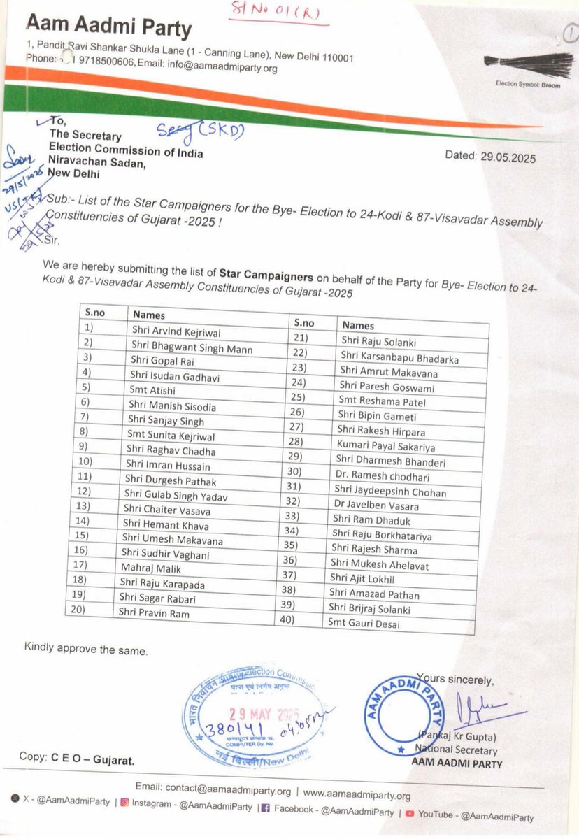 Sunita Kejriwal named as Star Campaigner for Bye-Elections in Gujarat, foray into electoral politics next ??