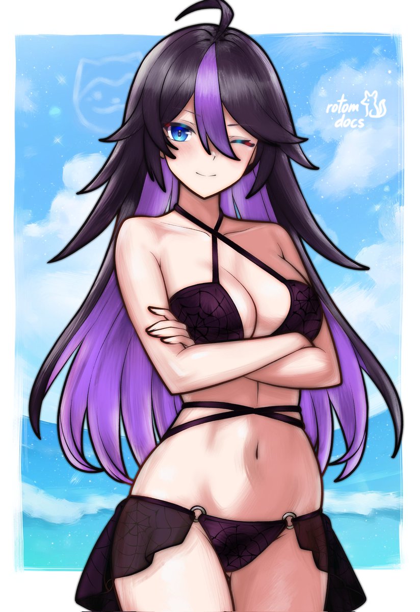 kofi swimsuit request of <a href="/AggieXXIV/">AggieXXIV</a> 's OC, Lilac (^3^)/