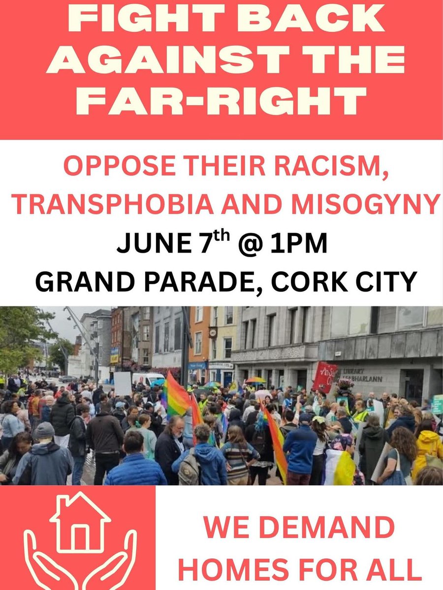 If you're in Cork early on Saturday, feel free to come along to this counter protest to Derek Blighe and his bigoted goon squad. Every day's a good day to kick a nazi in the boingloings 🦵🏐