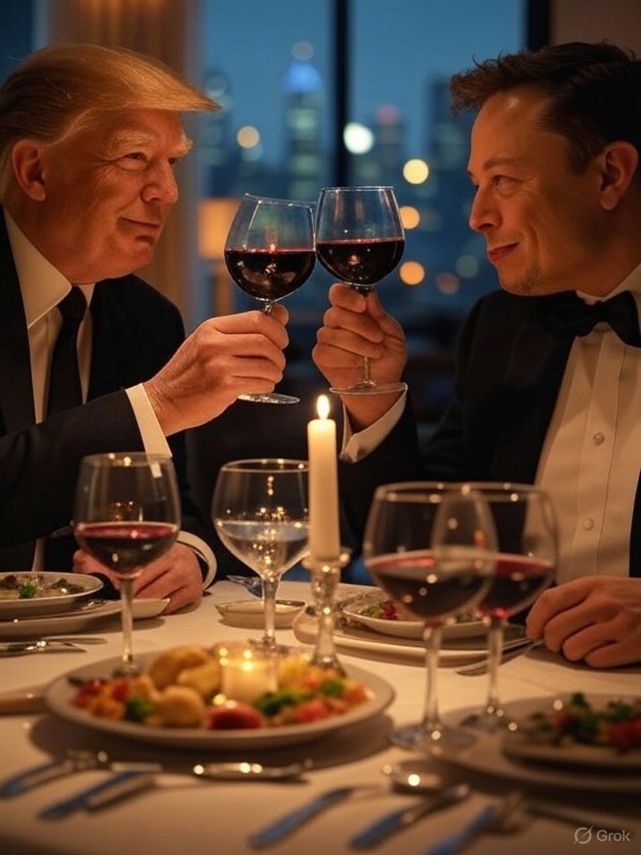 <a href="/elonmusk/">Elon Musk</a> and <a href="/realDonaldTrump/">Donald J. Trump</a> need to go out to dinner, spend some time together, and talk about their concerns in person.

Airing all of this out in the media, whether social or mainstream, is simply not an affective way of communication.