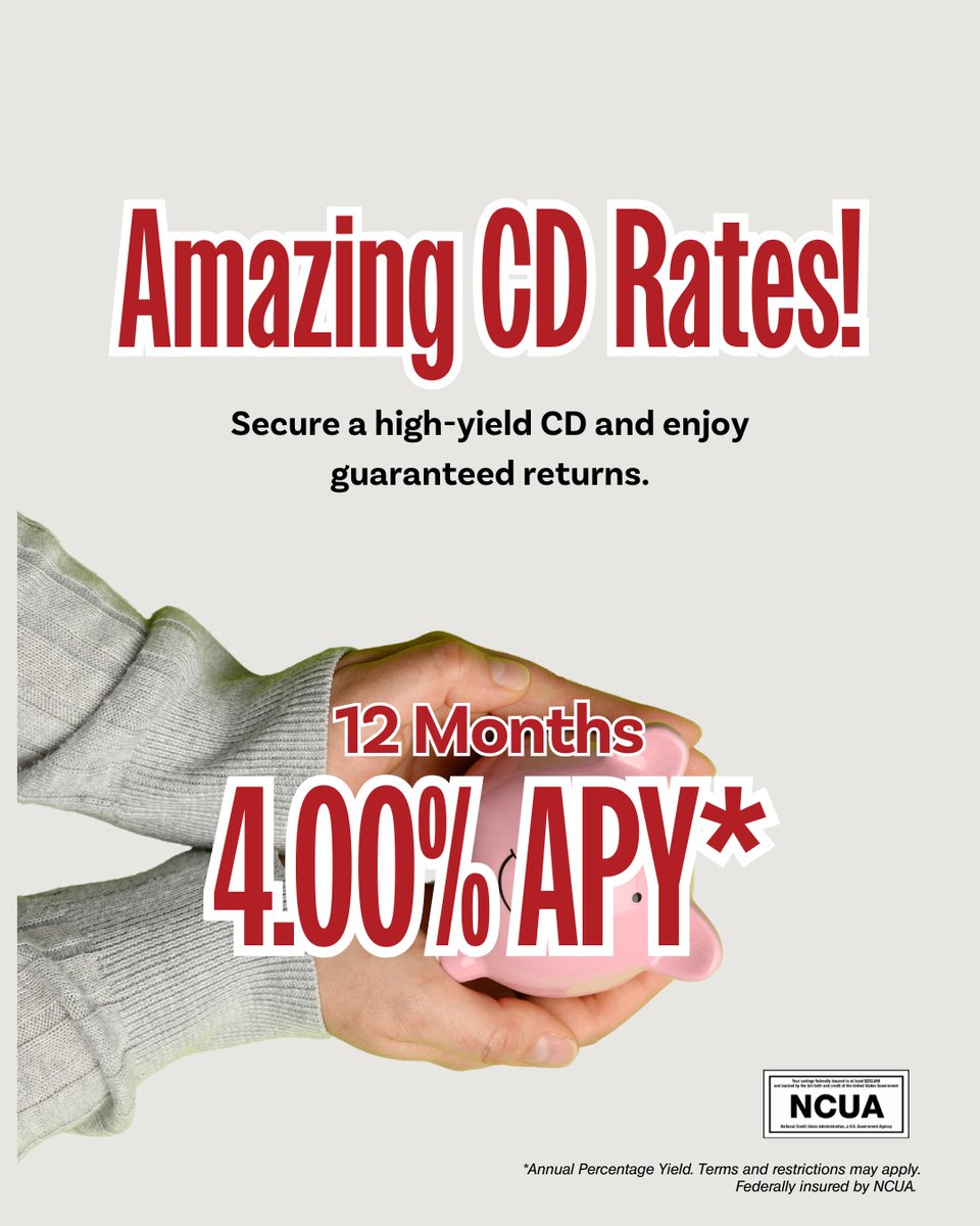 Take one step closer to your goals with a 12-month CD. Your future self will thank you! bit.ly/4fmLvQS #SmartMoneyMoves #PlatinumFCU