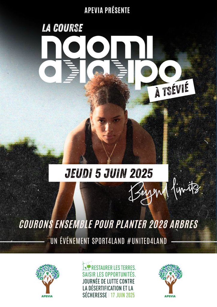 Le sport s’engage pour la planète, contre la désertification et la sécheresse !

Aux côtés de <a href="/UNCCD/">UN Land and Drought</a>, <a href="/AkakpoNaomi/">Nao👩🏽‍🎨</a> athlète olympique et porte-drapeau du Togo pour #Paris2024 se mobilise pour la Terre 🌍 à travers l’initiative #Sport4Land.

Top départ ce 5 Juin à Tsévié🇹🇬