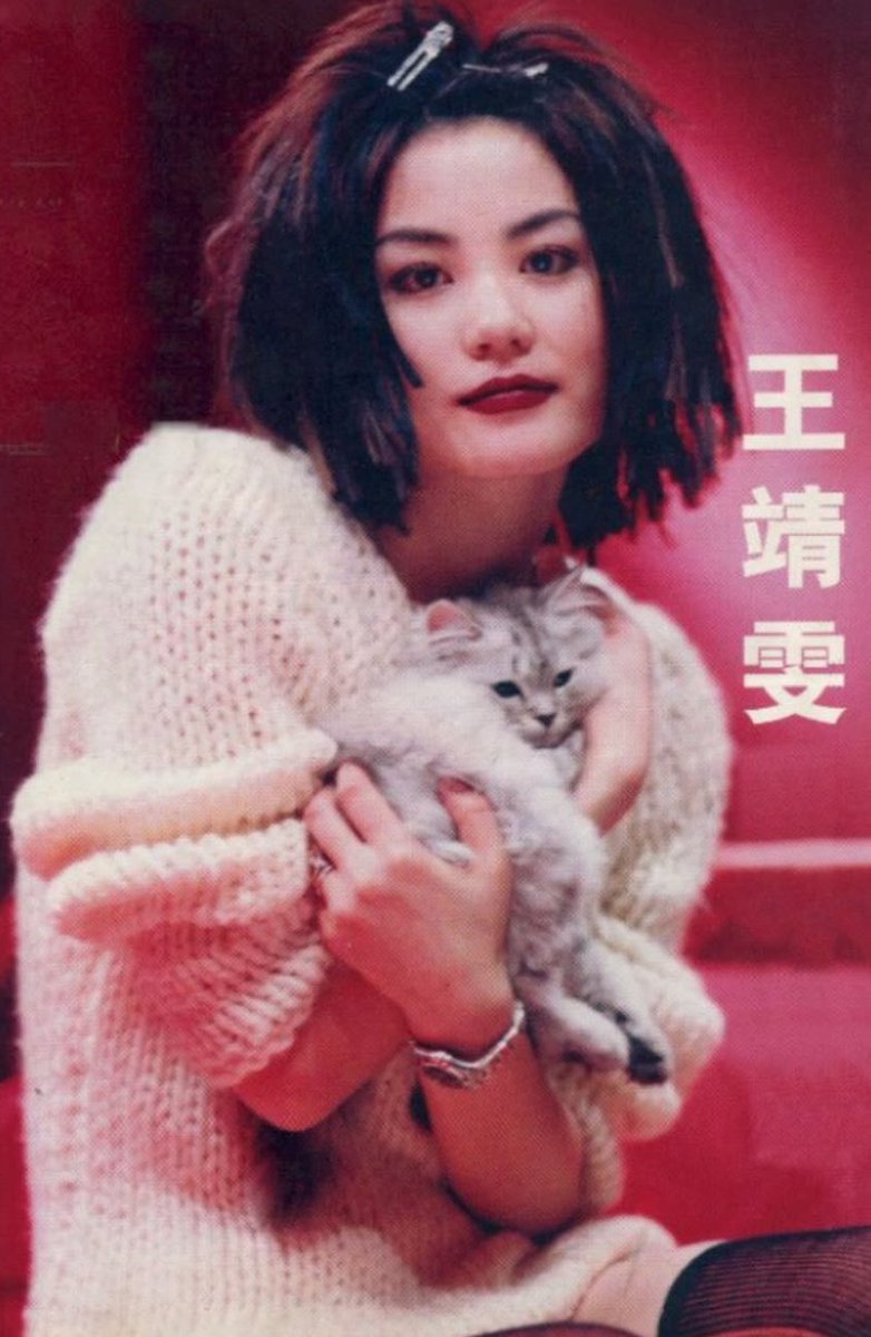 faye wong with a cat, 1994