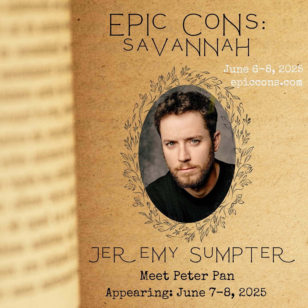 Come meet Jeremy Sumpter at Epic Cons Savannah in Savannah, GA this Saturday and Sunday. Visit epiccons.com/copy-of-epic-c… for tickets and information.