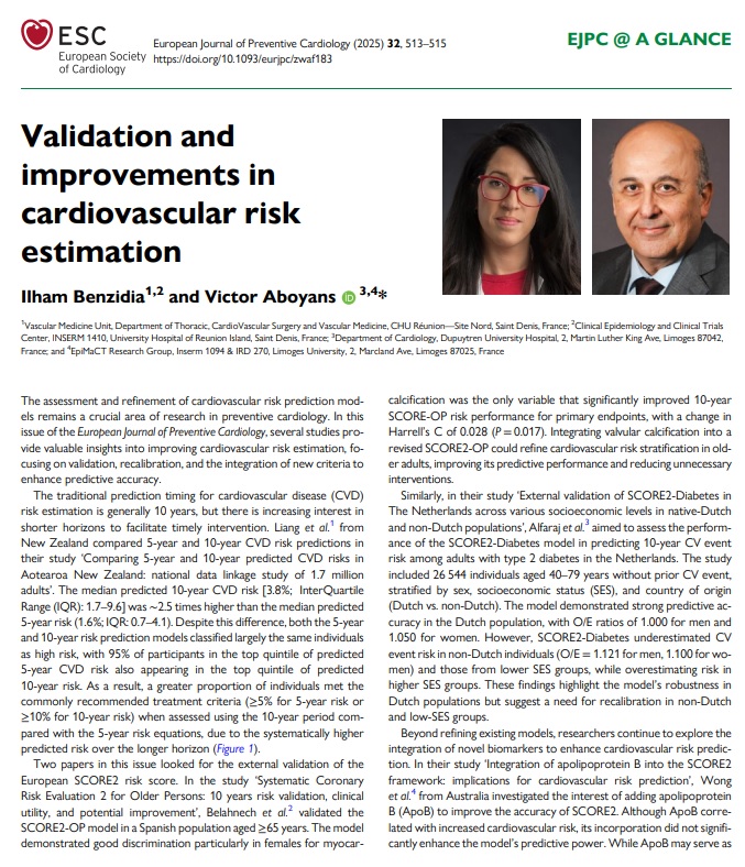 EJPC Editor-in-Chief (@ejpceic) on Twitter photo The new issue of the European Journal of Preventative Cardiology focuses on the validation and improvements in cardiovascular risk estimation. Don't miss the issue <a href="/a/">a</a> glance!
academic.oup.com/eurjpc/article…
<a href="/escardio/">European Society of Cardiology</a> <a href="/AboyansV/">Victor Aboyans</a> <a href="/SilCastelletti/">Silvia Castelletti</a> <a href="/PeroneFrancesco/">Francesco Perone</a> <a href="/justvick/">Vasiliki Tsampasian</a> <a href="/PTBuketAkinci/">Buket Akıncı</a> The new issue of the European Journal of Preventative Cardiology focuses on the validation and improvements in cardiovascular risk estimation. Don't miss the issue <a href="/a/">a</a> glance!
academic.oup.com/eurjpc/article…
<a href="/escardio/">European Society of Cardiology</a> <a href="/AboyansV/">Victor Aboyans</a> <a href="/SilCastelletti/">Silvia Castelletti</a> <a href="/PeroneFrancesco/">Francesco Perone</a> <a href="/justvick/">Vasiliki Tsampasian</a> <a href="/PTBuketAkinci/">Buket Akıncı</a>