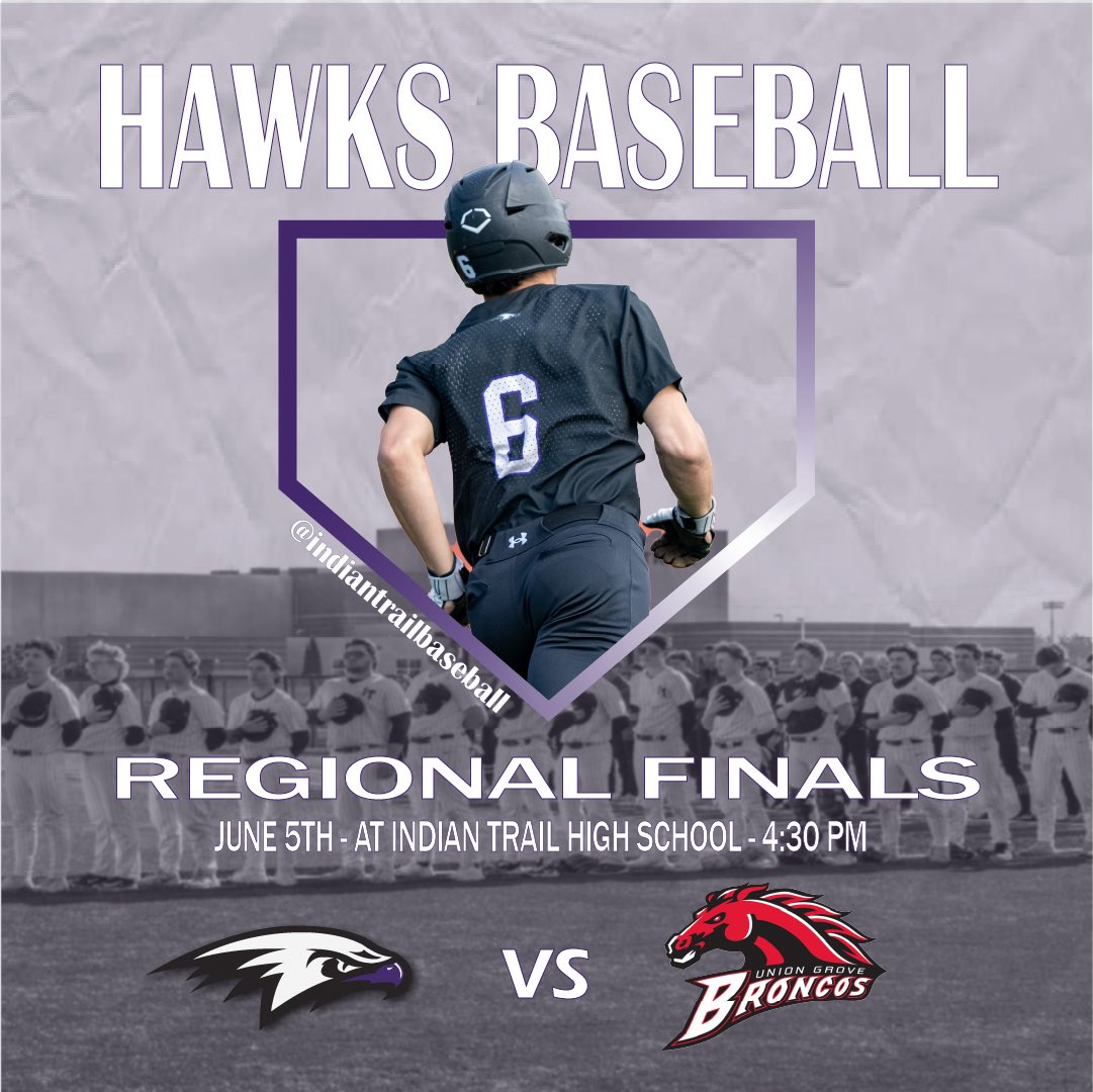 Join us for REGIONAL FINALS as we host Union Grove. First pitch @ 4:30.

#Compete