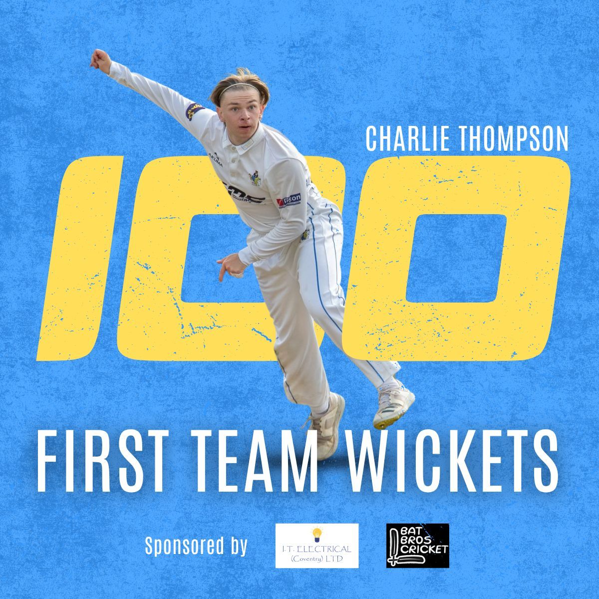 Congratulations to Charlie Thompson for reaching the milestone of 100 first team wickets! 🏏 

#PUS