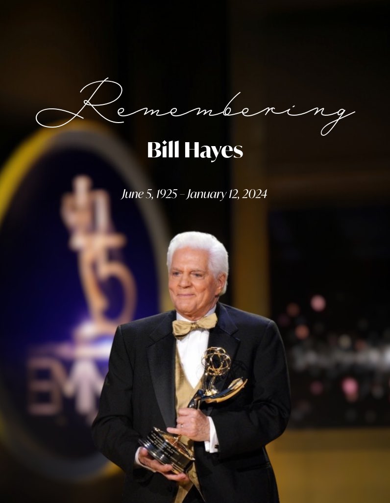 Remembering Bill Hayes on his 100th birthday. 🤍

Rest with the Angels. 🤍

Sending love and light to Susan today. 🌹

#daysofourlives #days #DOOL #billhayes