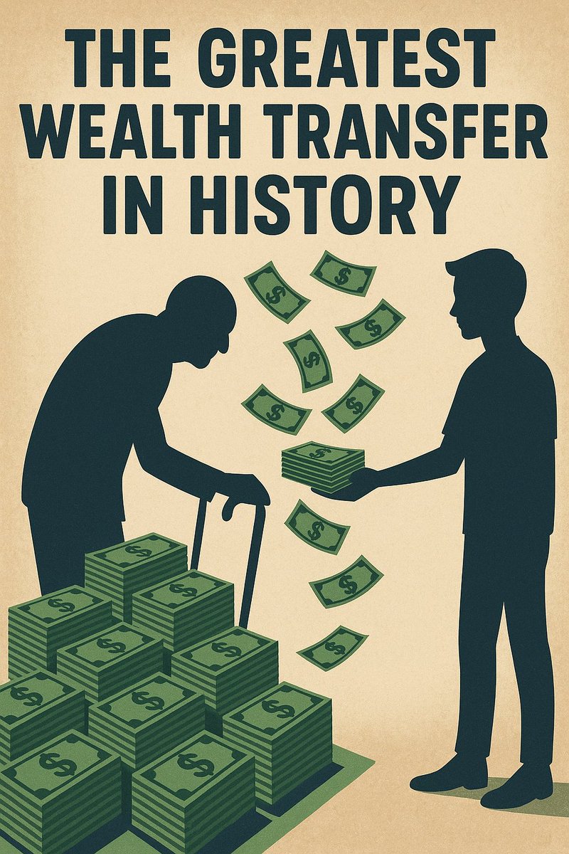 The Greatest Wealth Transfer in History Is Happening 
> Not my opinion. Not in the future. RIGHT NOW.

Global wealth is trapped:

$110T in public equities
$140T in bonds
$400T in real estate

Most of it is decaying in fiat time bombs.

For a century, capital had no escape. Fiat