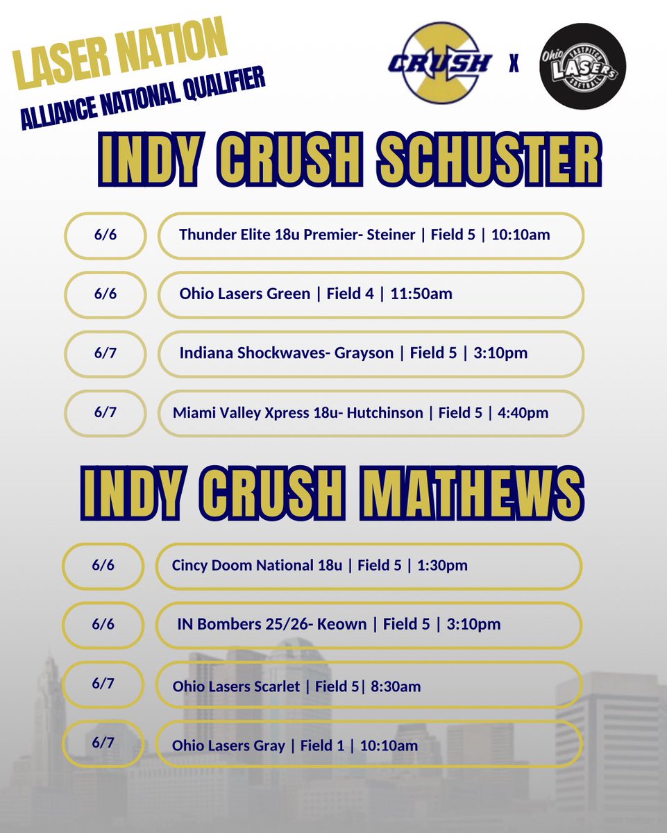 Kynadee (@kynadee_bode00) on Twitter photo This weekend my team and I are playing in Columbus, Ohio at the Lasers Nation Tournament!! We’re joining our sister team <a href="/IndyCrush07/">Indy Crush 07 National Mathews/Hubner</a> due to girls still competing in high school!! #Crushit 💪🏼 This weekend my team and I are playing in Columbus, Ohio at the Lasers Nation Tournament!! We’re joining our sister team <a href="/IndyCrush07/">Indy Crush 07 National Mathews/Hubner</a> due to girls still competing in high school!! #Crushit 💪🏼