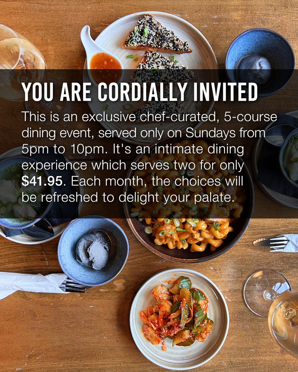 Insomnia Restaurant & Lounge (@insomniatoronto) on Twitter photo YOU ARE CORDIALLY INVITED...
<a href="/insomniatoronto/">Insomnia Restaurant & Lounge</a> Restaurant & Lounge offers an exclusive chef-curated, 5-course dining event, served only on Sundays. June's unique menu dinner for two is only $41.95.
full menu: insomniarestaurant.com/sunday-supper-… #torontorestaurants #torontonightlife #theannex YOU ARE CORDIALLY INVITED...
<a href="/insomniatoronto/">Insomnia Restaurant & Lounge</a> Restaurant & Lounge offers an exclusive chef-curated, 5-course dining event, served only on Sundays. June's unique menu dinner for two is only $41.95.
full menu: insomniarestaurant.com/sunday-supper-… #torontorestaurants #torontonightlife #theannex