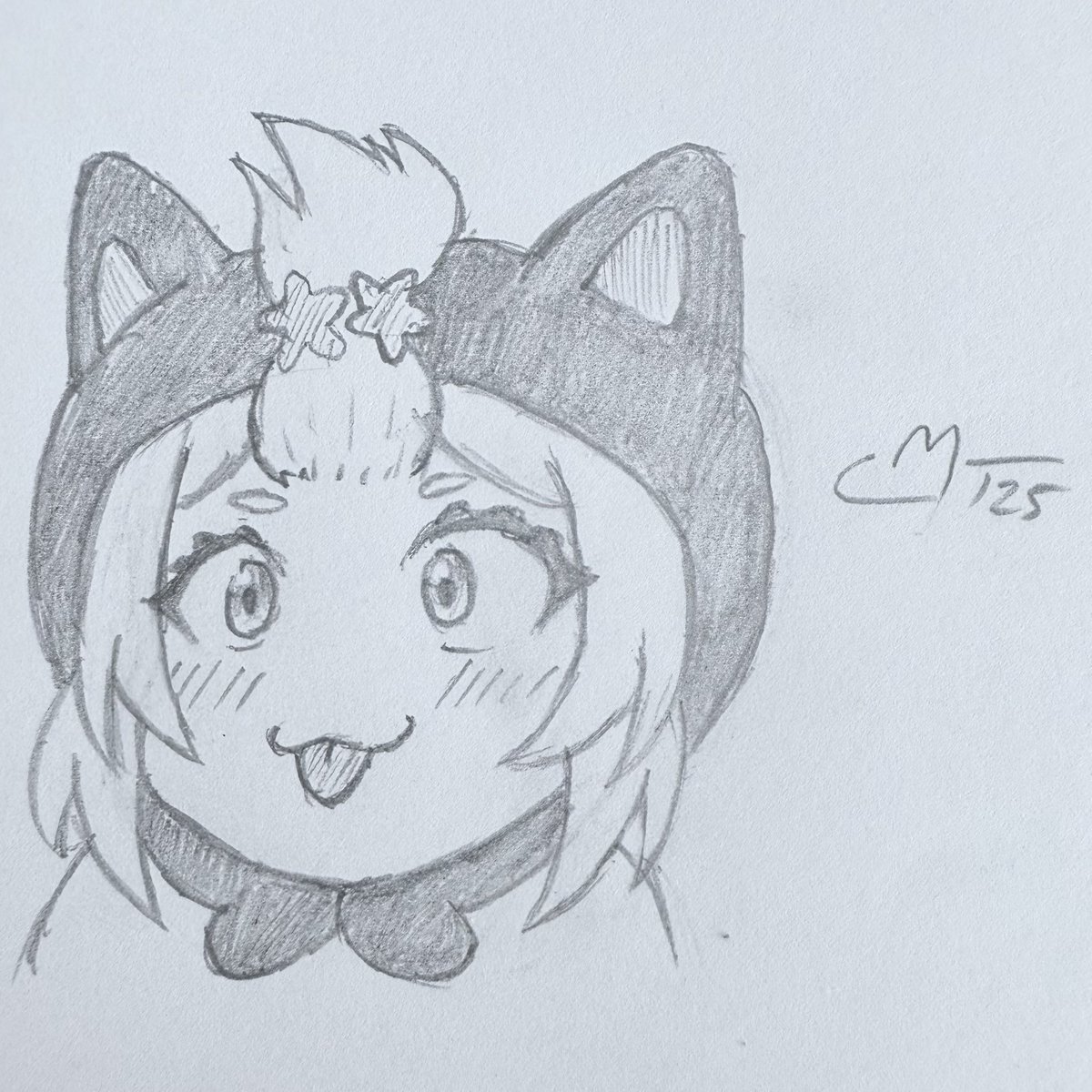 Drawing traditional art for my artist friends Pt2: <a href="/much_manga/">MUCH⭐️waitlist open</a> 

Look at that li’l gremlin face. So squishable~!