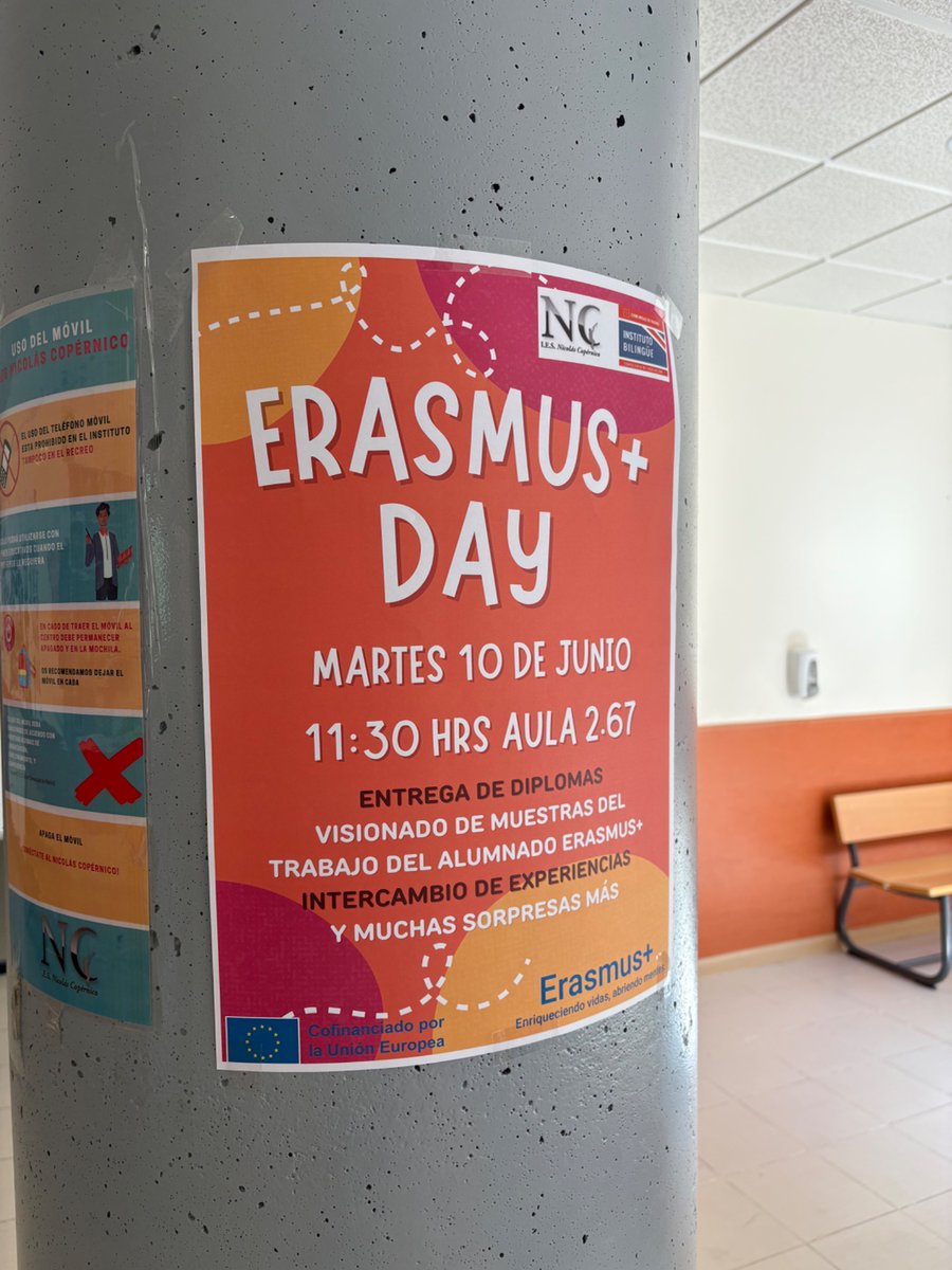 Proyectos Erasmus+ IES Nicolás Copérnico (@copernicoeurope) on Twitter photo !No te pierdas el #ErasmusDay en el <a href="/IESCopernico/">IES NicolásCopérnico</a>! El martes 10 de junio a las 11:30 en el aula 2.67 entrega de diplomas al alumnado participante en las movilidades de # Lituania y #Francia que compartirá sus experiencias y os mostrarán sus trabajos. !Os esperamos! !No te pierdas el #ErasmusDay en el <a href="/IESCopernico/">IES NicolásCopérnico</a>! El martes 10 de junio a las 11:30 en el aula 2.67 entrega de diplomas al alumnado participante en las movilidades de # Lituania y #Francia que compartirá sus experiencias y os mostrarán sus trabajos. !Os esperamos!