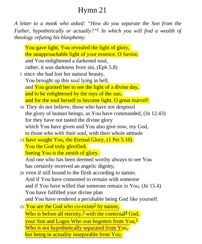 archisoteric's tweet image. Excellent hymn from St. Symeon the New Theologian on the essence energies distinction. 1/2.