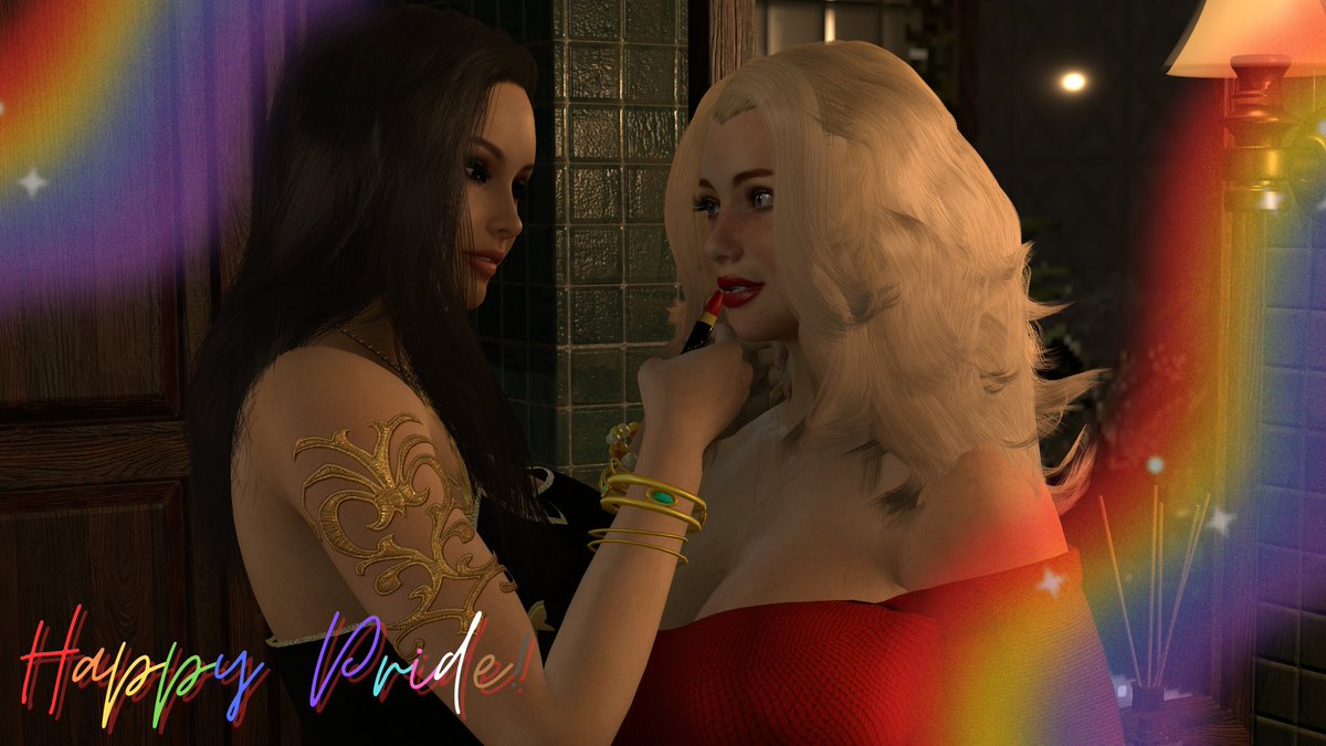 Some lipstick lovin' lesbians wishing you a Happy #PrideMonth season from #VirtAMate 🏳️‍🌈🌈

(Models and screenshot by VaMRainey)