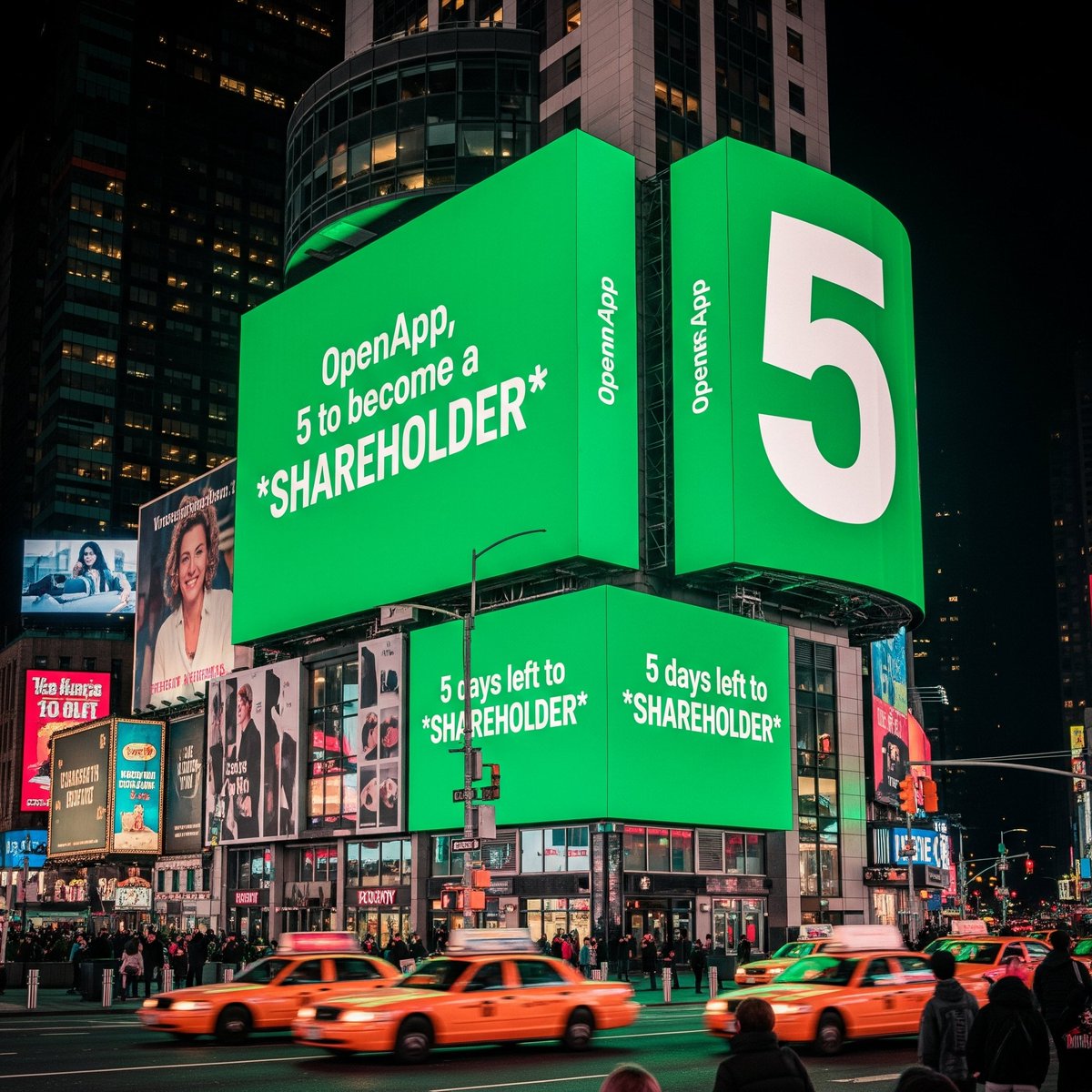 That massive New York billboard doesn't lie! 🗽

 Time is running out to become an OpenApp shareholder. Only 5 days left to join us and own a piece of the future. Don't miss out – act now!

#OpenApp #InvestNow #LastChance #ICP #shares